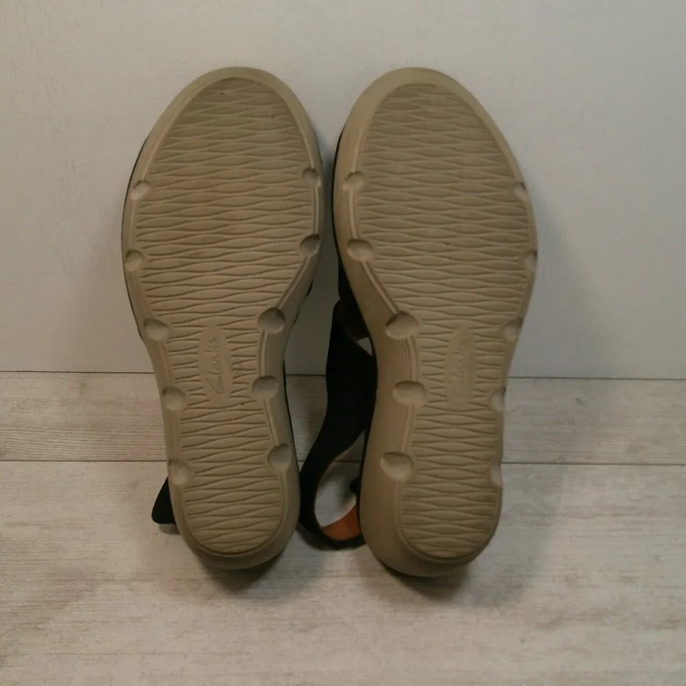 Clarks Women's Black Nubuck Clarene Allure Adjustable Ankle Strap Size 8 - Picture 10 of 10